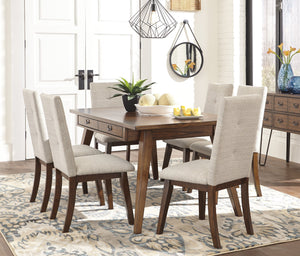 Centior Casual Two-tone Brown Color Wood  Dinging Room Set: Rectangular Table And 6 Chairs