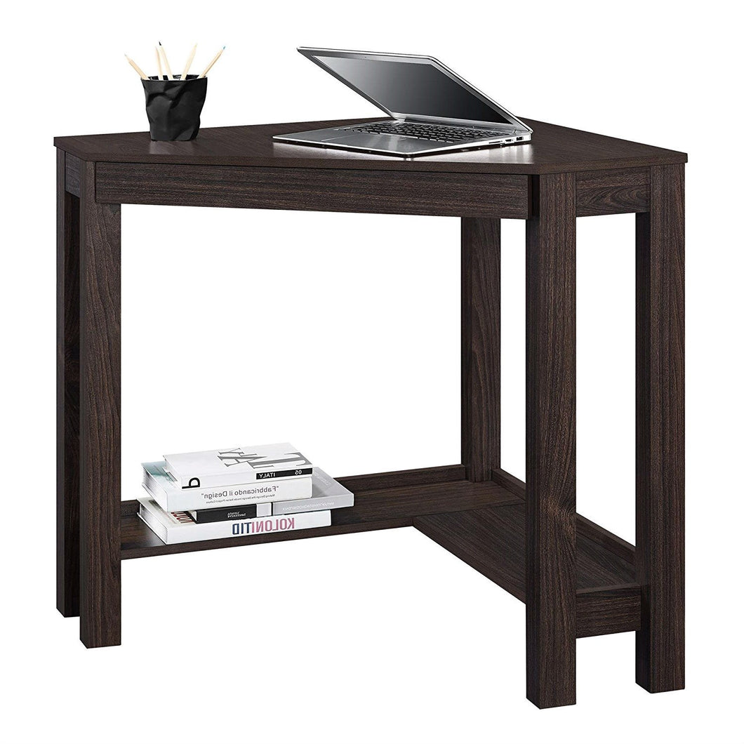 Espresso Corner Desk Home Office Laptop Writing Table with Drawer