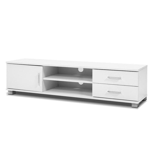 120cm TV Stand Entertainment Unit Storage Cabinet Drawers Shelf White