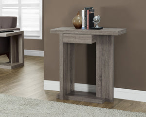 32" LONG DARK TAUPE HALL CONSOLE WITH DRAWER