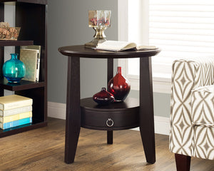 23" CAPPUCCINO ACCENT TABLE WITH 1 DRAWER