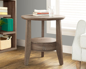 23" DARK TAUPE ACCENT TABLE WITH 1 DRAWER