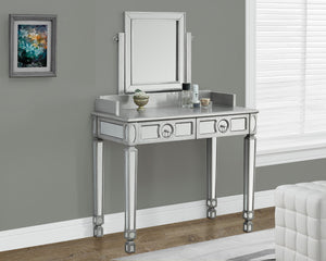 36" BRUSHED SILVER / MIRROR VANITY WITH 2 DRAWERS