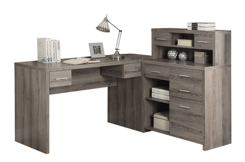 DARK TAUPE LEFT OR RIGHT FACING CORNER COMPUTER DESK
