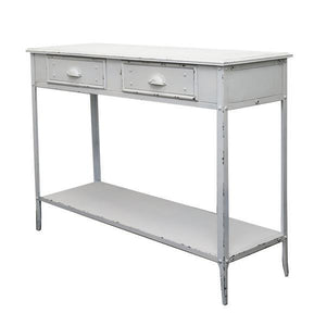 Industrial Locker Hall Table / Console Table With Storage Drawers (White)