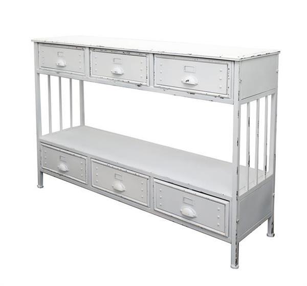 Industrial Locker Hall Table / Console Table With 6 Storage Drawers (W ...