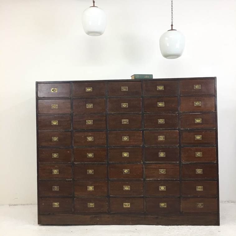 Antique Wooden Haberdashery Storage Drawers