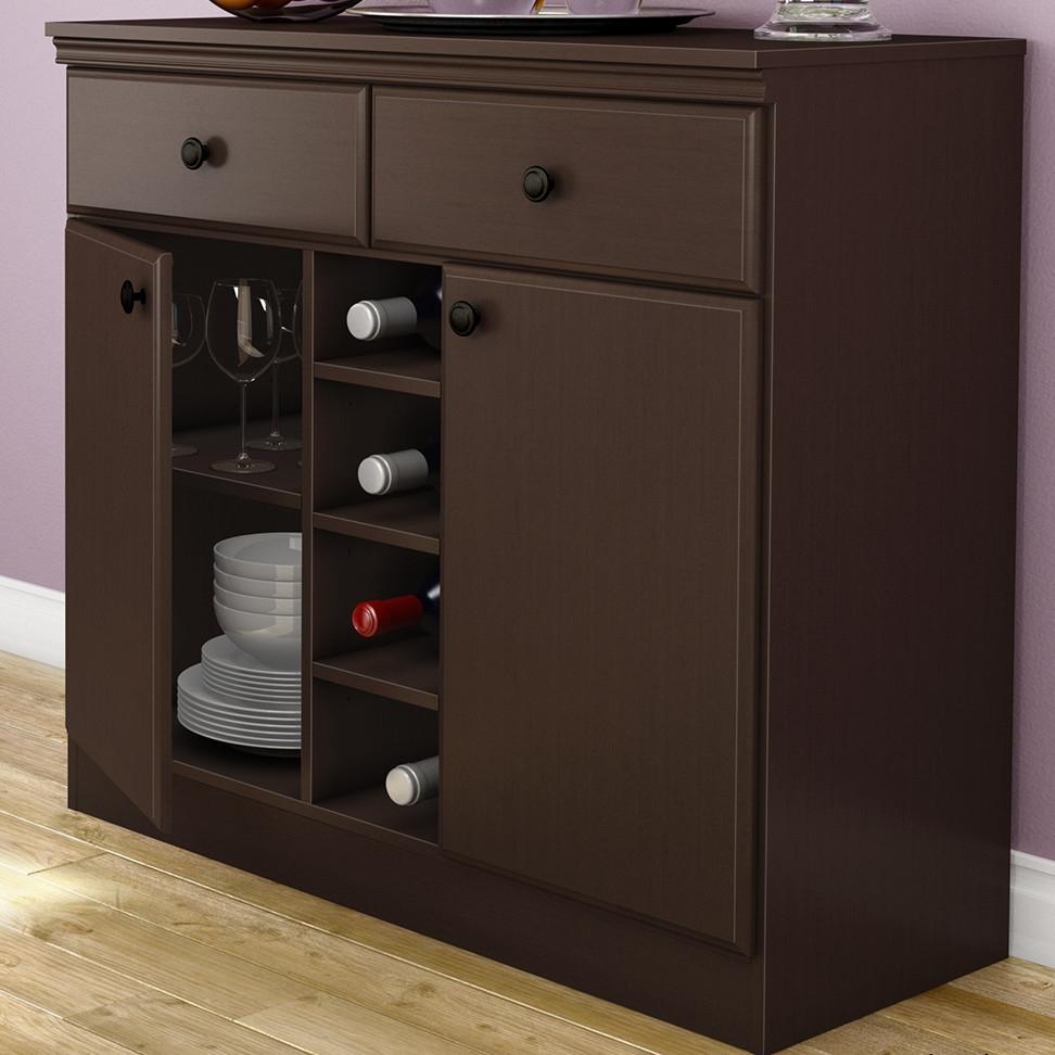 Console Table Sideboard with Storage Drawers in Chocolate