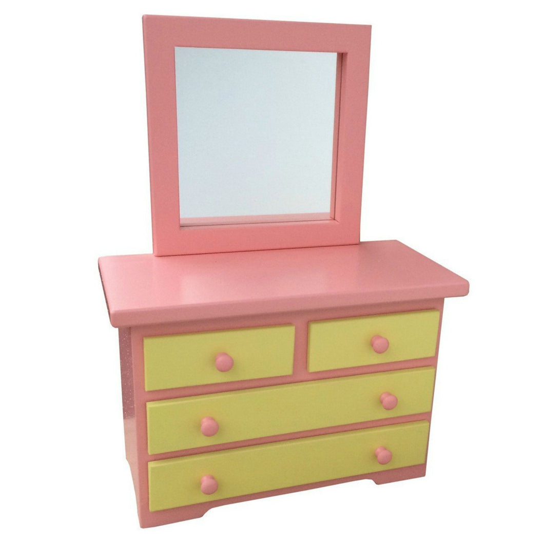 WOOD DRESSER with MIRROR for 18