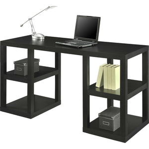 Modern Home Office Computer Desk in Black Oak Wood Finish