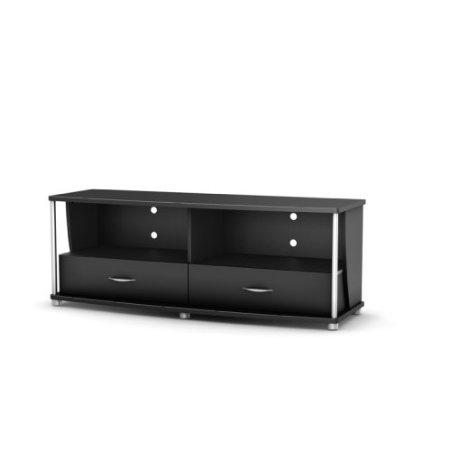 Contemporary Black TV Stand with Storage Drawers - Holds up to 185 lbs