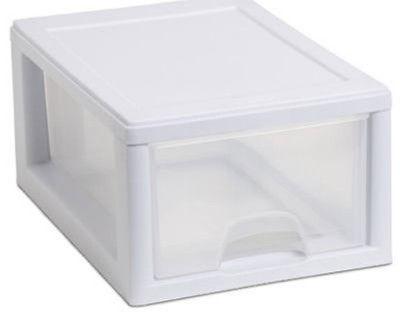 (6) ea Sterilite 20518006 Small See Through Storage Drawers  w White Frame