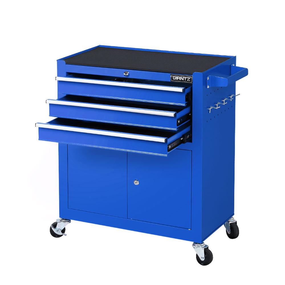 Giantz Tool Box Chest Cabinet Trolley Cart Storage Drawers Blue