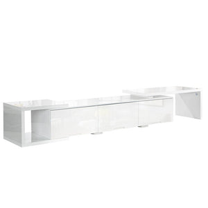 Artiss High Gloss Adjustable TV Stand Entertainment Unit - White