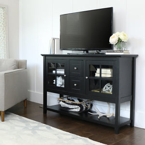 Chrime 52" Black Wood Console Table TV Stand