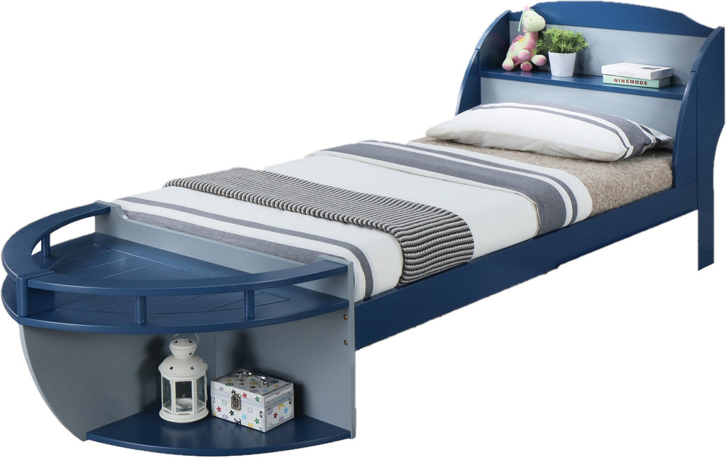 Acme 30620T Neptune Ii Twin Storage Boat Bed In Gray And Navy