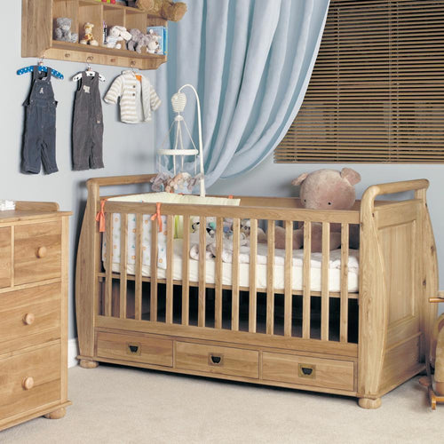 Baumhaus Amelie Oak Cot-Bed with Three Drawers