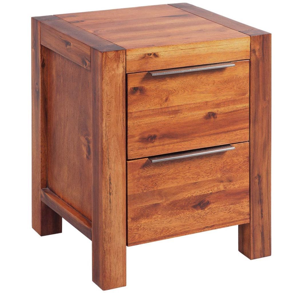 Bedside Cabinet Solid Acacia Wood Brown 45x42x58 cm