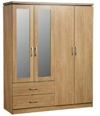 Charles 4 Door 2drw Wardrobe by Seconique