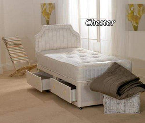 Hf4you Chester Open Spring Divan Bed - 3FT Single - 2 Storage Drawers - No Headboard