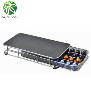 Duolvqi Coffee Pod Holder Storage Drawer Coffee Capsules Organizer for 40pcs Nespresso Capsules
