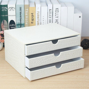 3 DRAWER WHITE DESK ORGANIZER – WHITE WOOD FILE CABINET