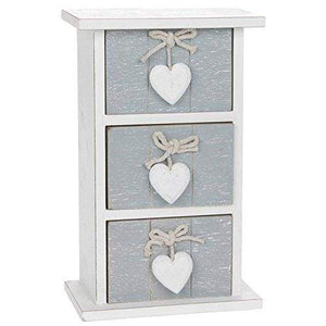 QUALITY PROVENCE GREY SHABBY CHIC 3 DRAWER MINI CHEST HOME DECOR NEW AND BOXED