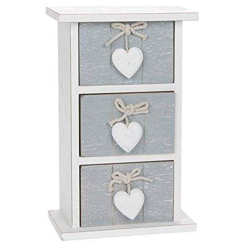 QUALITY PROVENCE GREY SHABBY CHIC 3 DRAWER MINI CHEST HOME DECOR NEW AND BOXED