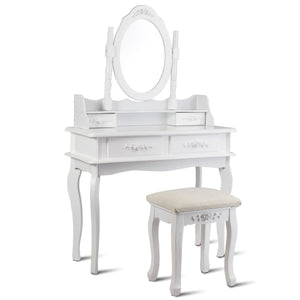 Mirror Jewelry Storage Makeup Dressing Table Vanity Set